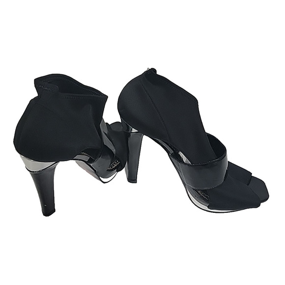 Luichiny Marching On Black Open Toe Platform Stilleto Heel Shoes Size 10 M - Picture 5 of 15